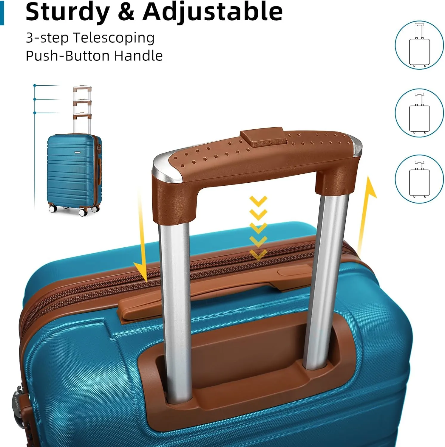LARVENDER Luggage Sets 6 Piece, Expandable Hardside Carry on Suitcase Set with Spinner Wheels, Lightweight Rolling Luggage Sets for Women with TSA Lock, Blue