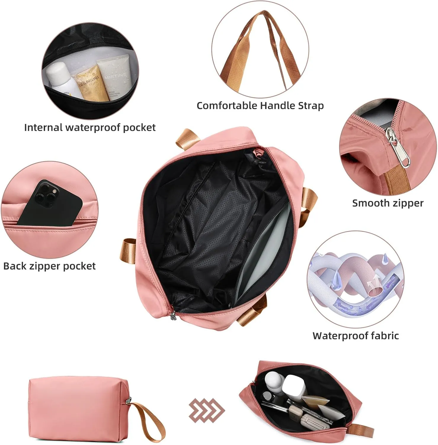 LARVENDER Luggage Sets 6 Piece, Expandable(Only 28 & 24") Luggage Set Clearance for Women, Suitcases with 360° Spinner Wheels, Hardside Travel Luggage with Duffel Bag for men, Rose Gold