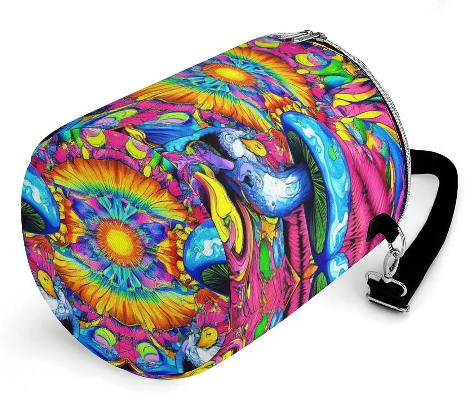 Leak Proof Trippy Rainbow Mushroom Tie Dye Art Insulated Cooling Pack Easy to Carry, Collapsible Backpack Cooler for Outdoor Picnic Lunch Hiking Camping