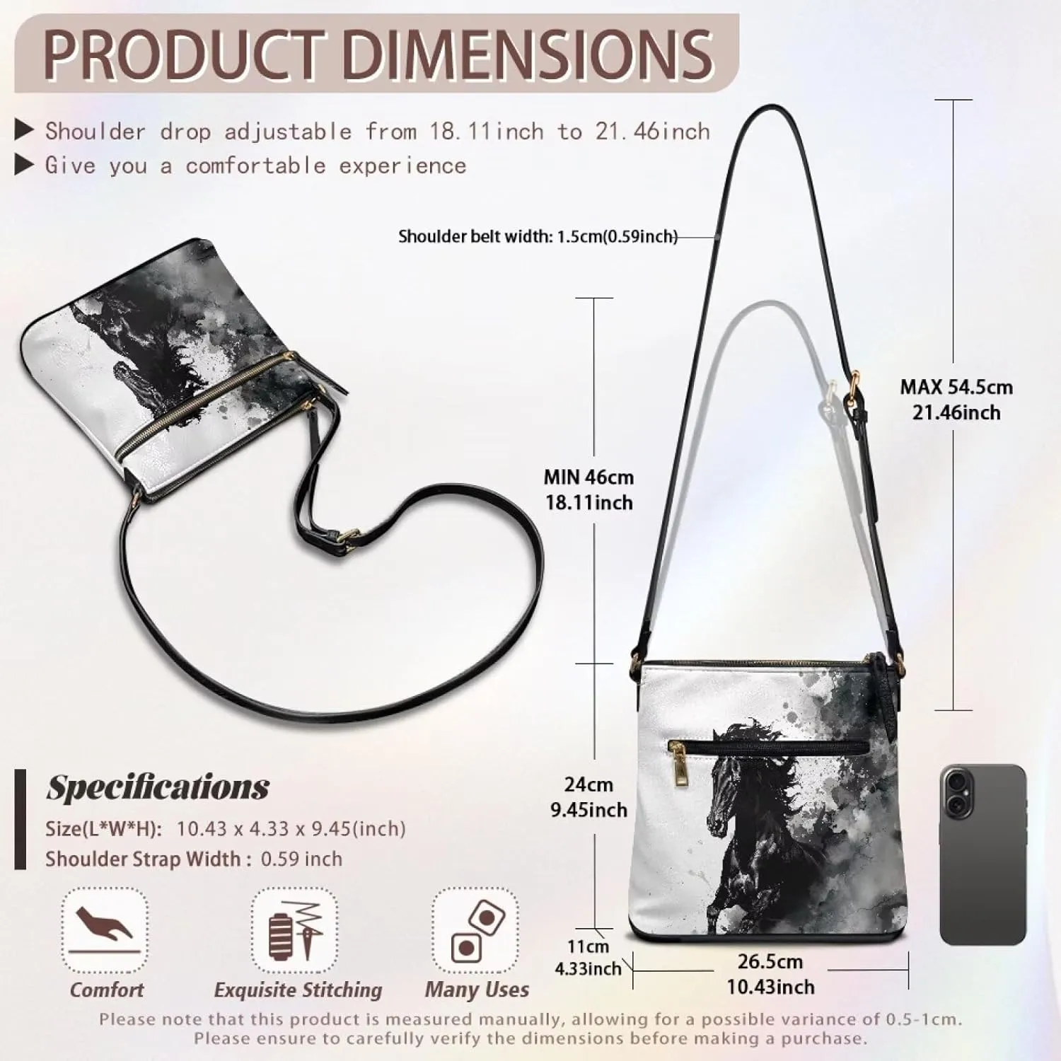 Leather Purse for Women, Small Leather Hobo Bag for Women Fashion Travel Sling Purse Zippered for Girls
