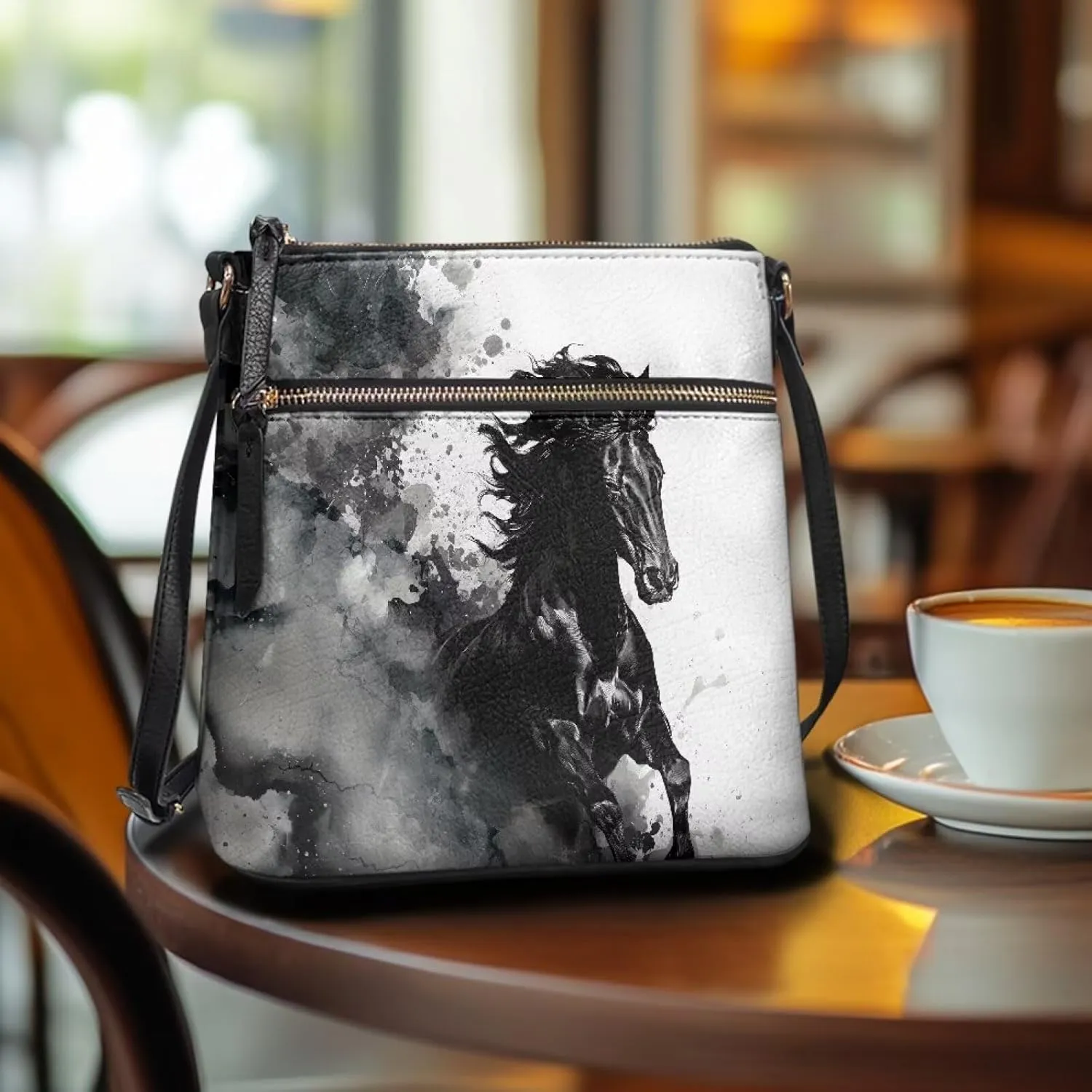 Leather Purse for Women, Small Leather Hobo Bag for Women Fashion Travel Sling Purse Zippered for Girls