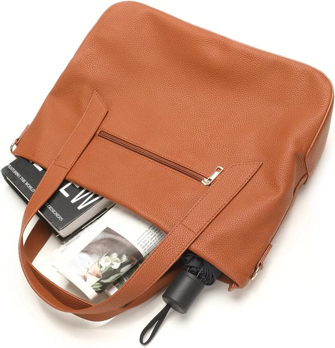 Leather Tote Shoulder Bag for Women Satchel Handbag with Top Handles | Minimalist Elegant | Large Capacity Bag
