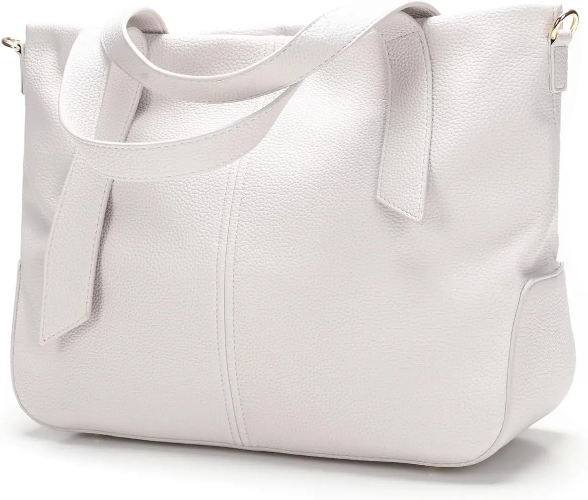 Leather Tote Shoulder Bag for Women Satchel Handbag with Top Handles | Minimalist Elegant | Large Capacity Bag