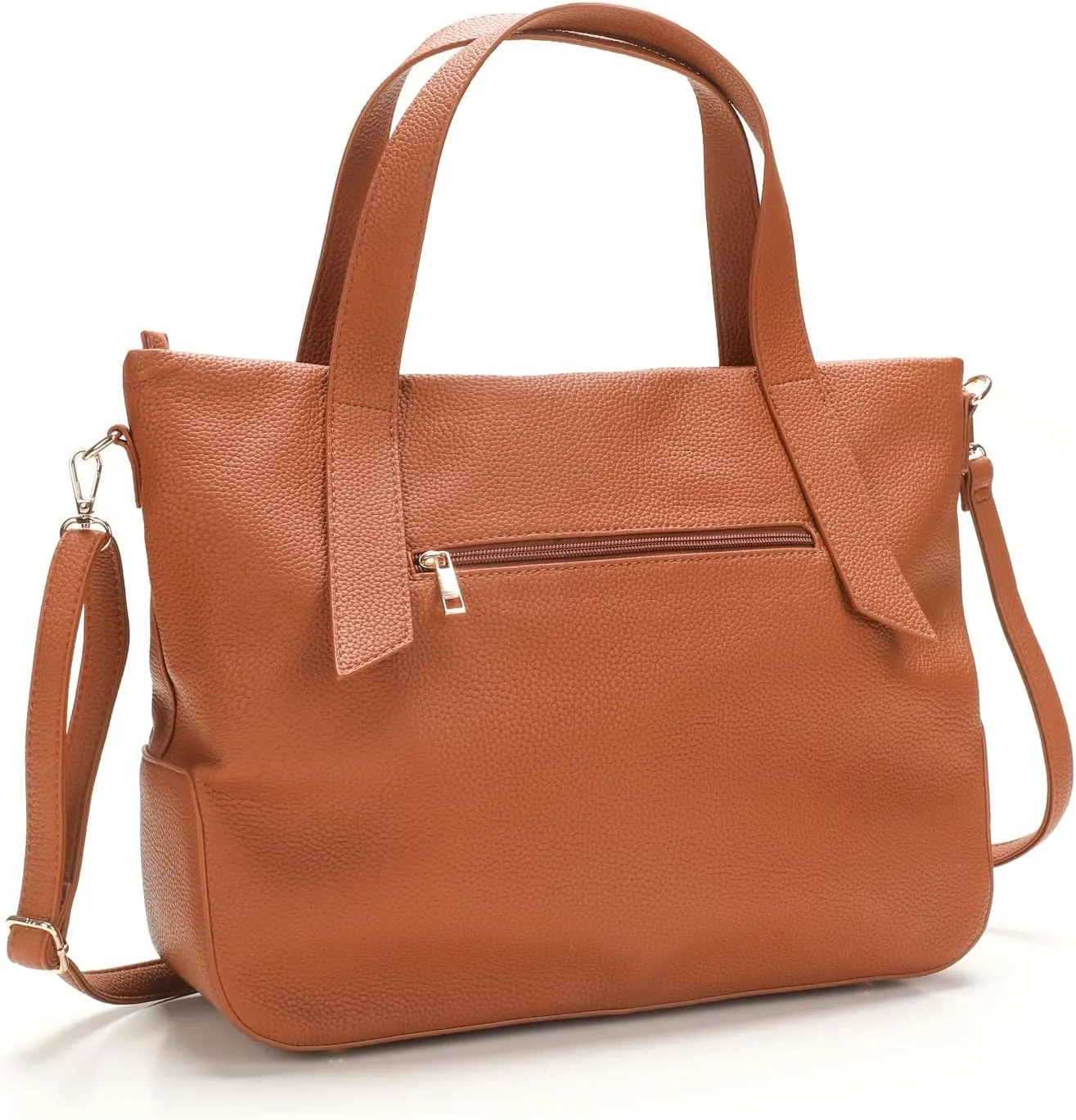 Leather Tote Shoulder Bag for Women Satchel Handbag with Top Handles | Minimalist Elegant | Large Capacity Bag