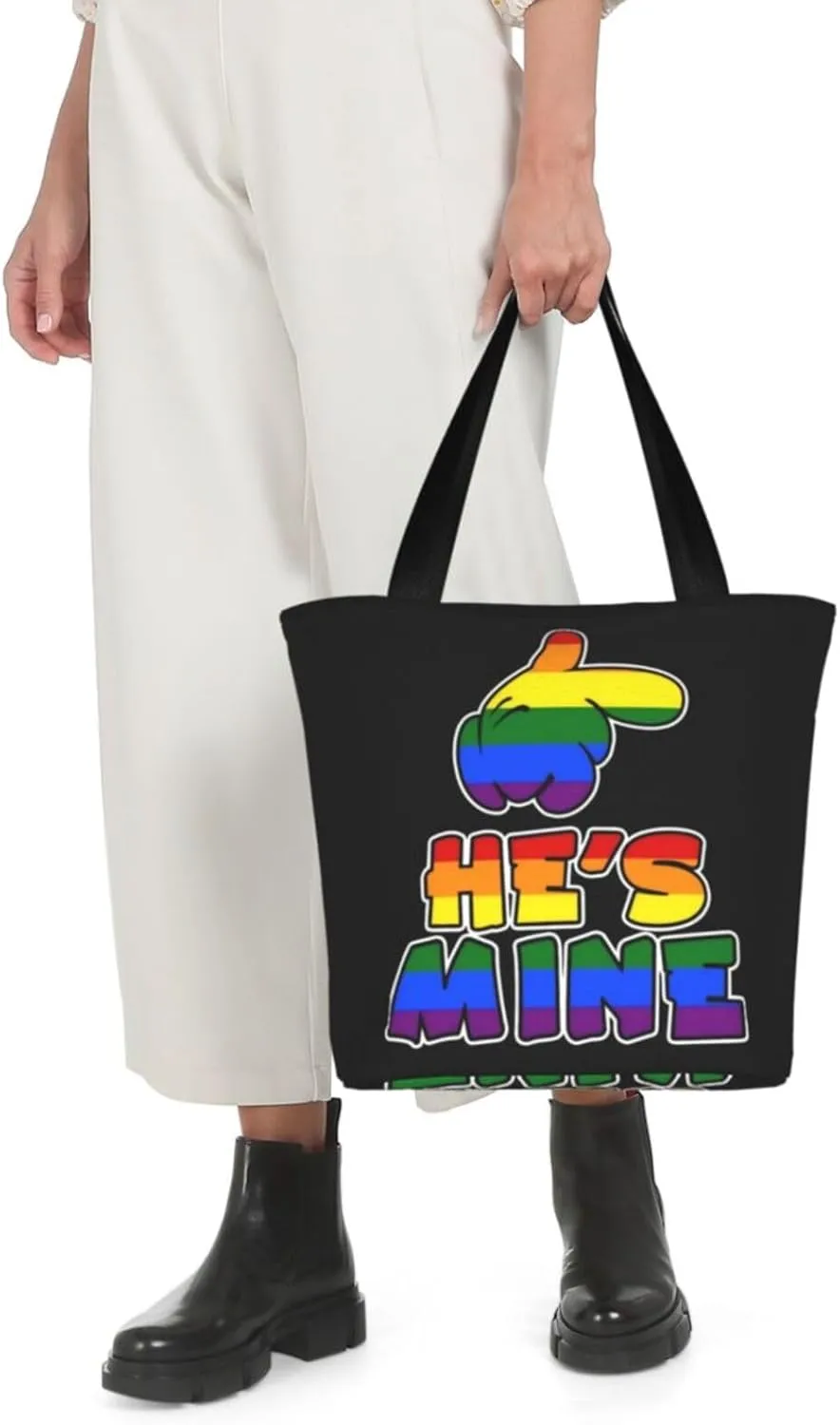 LGBT Gay Pride Butterflies Rainbow Women's Tote Bag Lightweight Shopping Handbag Travel Shoulder Bag With Zipper