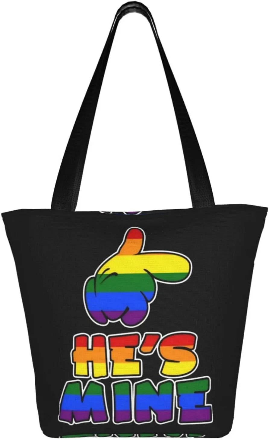 LGBT Gay Pride Butterflies Rainbow Women's Tote Bag Lightweight Shopping Handbag Travel Shoulder Bag With Zipper
