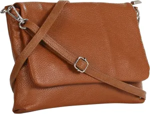 LiaTalia Women's Real Italian Leather Small Evening Shoulder Bag - Cross Body Purse with Flap Top & Adjustable Strap - Jules (Tan)