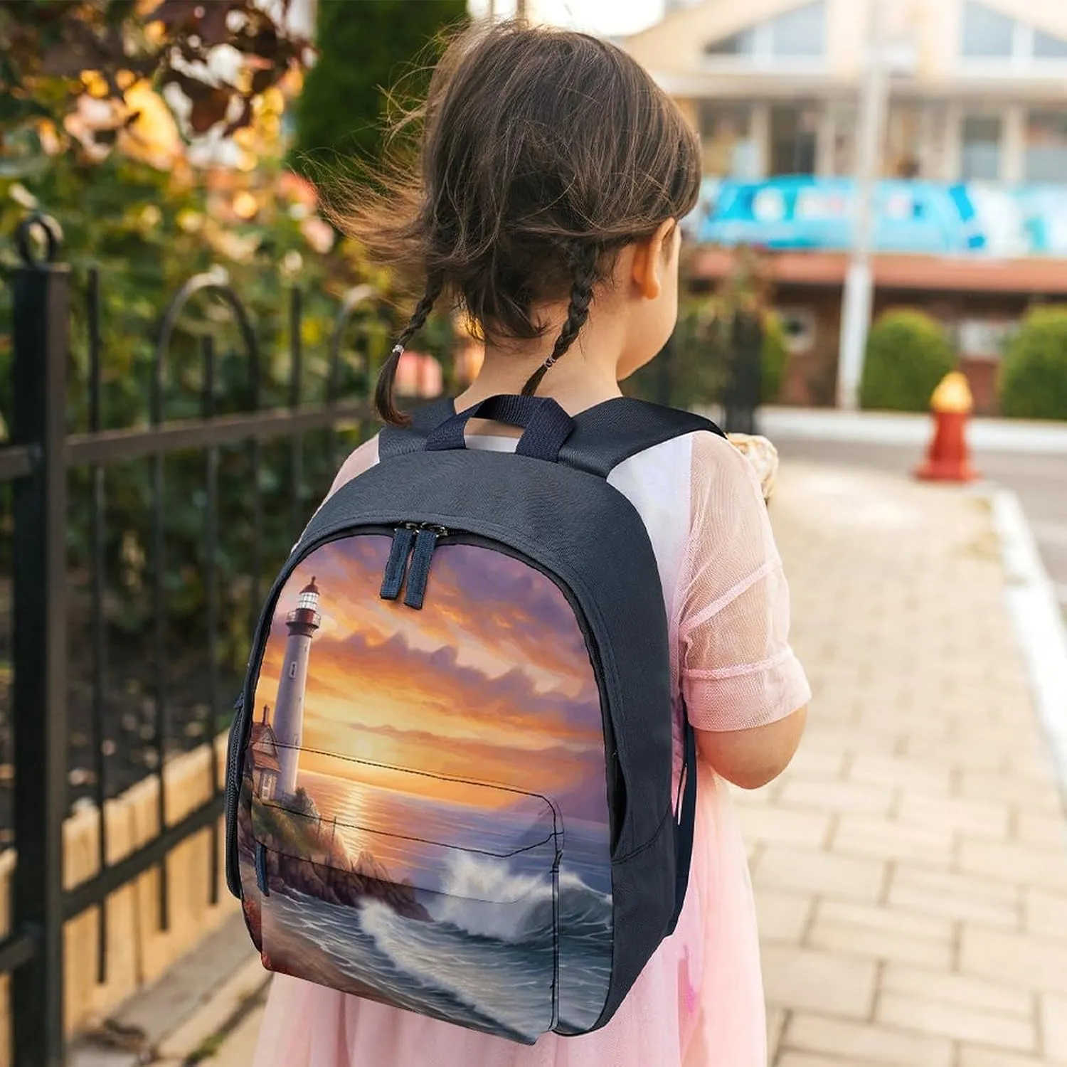 Lighthouse at Sunset Travel Backpack Casual Bag Lightweight Hiking Backpacks for Business, Travelling, Hiking