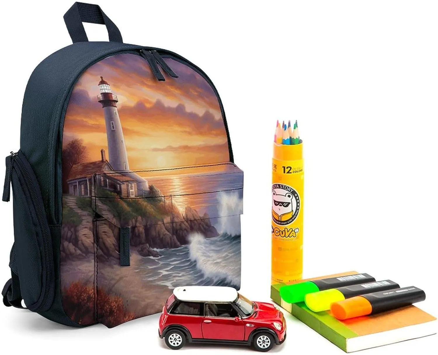 Lighthouse at Sunset Travel Backpack Casual Bag Lightweight Hiking Backpacks for Business, Travelling, Hiking