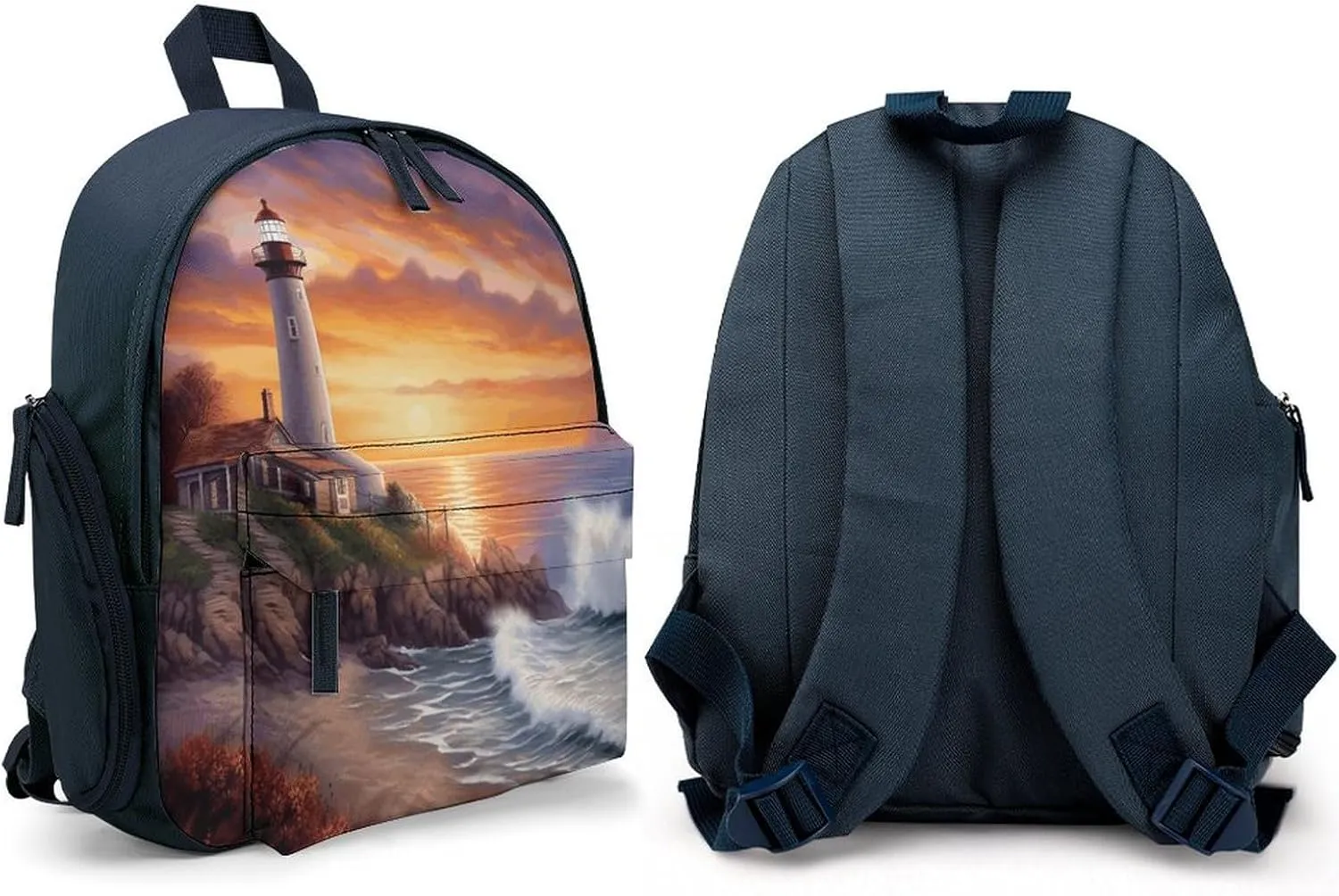 Lighthouse at Sunset Travel Backpack Casual Bag Lightweight Hiking Backpacks for Business, Travelling, Hiking