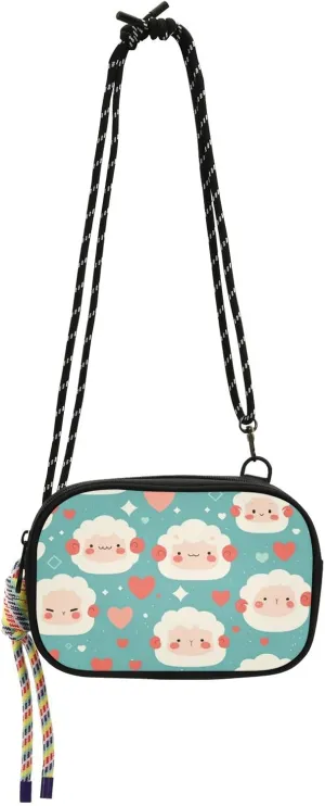 linqin Cute Sheep Face Mens Crossbody Purse Fashion Small Shoulder Bag with Adjustable Strap for for Men Shopping