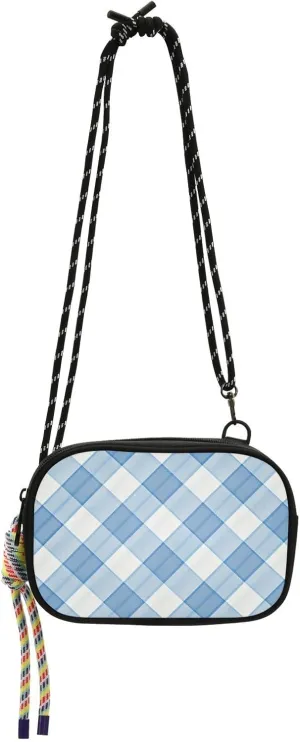 linqin Light Steel Blue Checkeds Womens Small Crossbody Purse Fashion Shoulder Handbags with Adjustable Strap for for Women Traveling