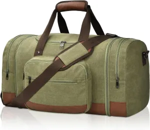 Litvyak Duffle Bag for Travel, Travel Duffel Bags Canvas Overnight Weekend Carry On Duffel Luggage Gym Bag Travel Duffle Bags for Men Women(Army Green)