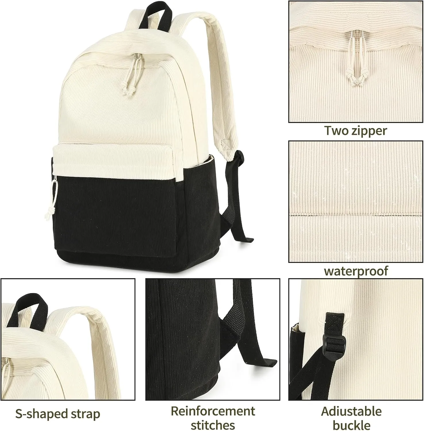 LOIDOU Backpack for School Teen Girls Boys Bookbag Casual Daypack Backpacks Lightweight for Middle School College Student