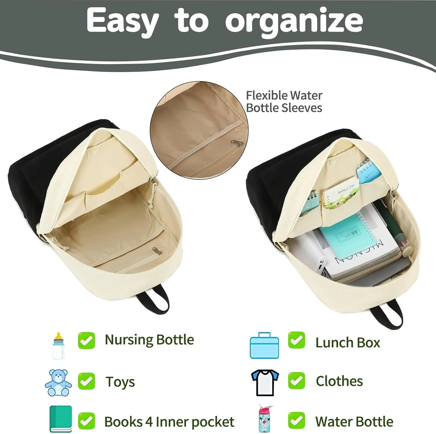 LOIDOU Backpack for School Teen Girls Boys Bookbag Casual Daypack Backpacks Lightweight for Middle School College Student