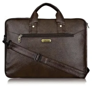 LOREM Faux Leather 10L Messenger Bag For Men & Women (Chocolate) (BG11)