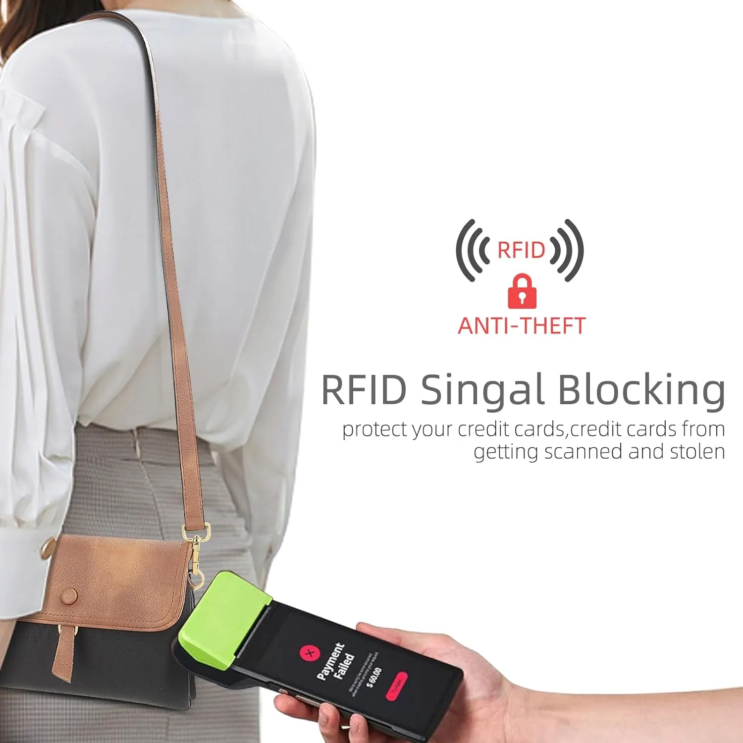 LOUXIFENG Anti Theft Small Crossbody Purses for Women, RFID Blocking Vegan Leather Crossbody Bag