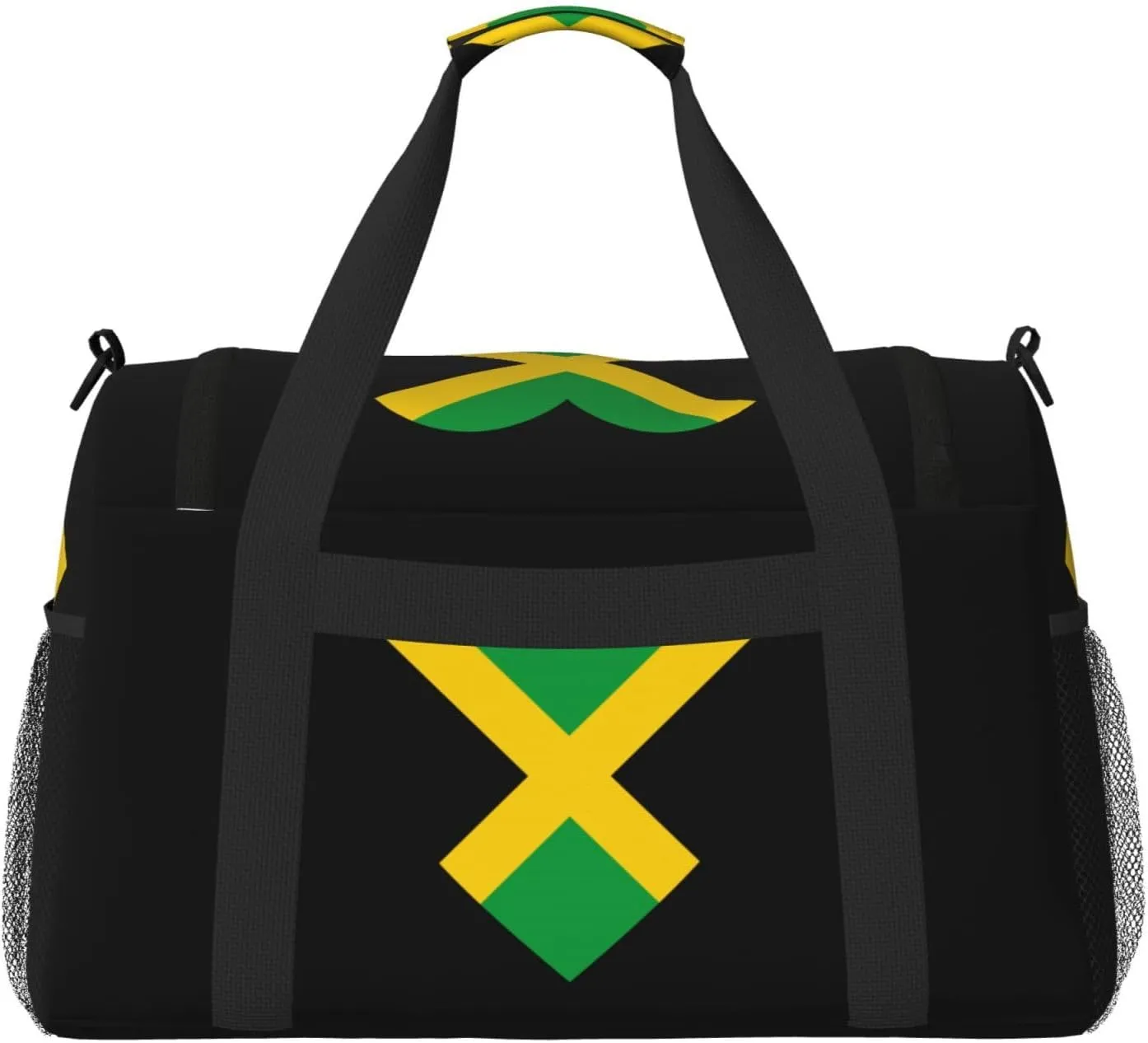 Love Jamaica Flag Travel Duffel Bag Large Foldable Waterproof Overnight Bag For Beach Swim Bags Pool Sports Gym