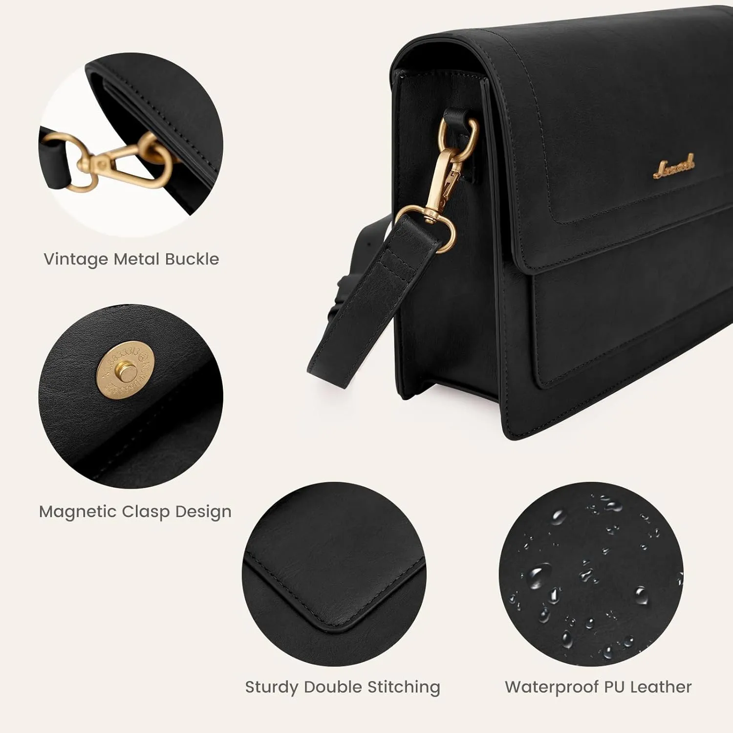 LOVEVOOK Crossbody Bags for Women,Vintage Leather Cross Body Purse,Trendy Designer Shoulder Handbags Cell Phone