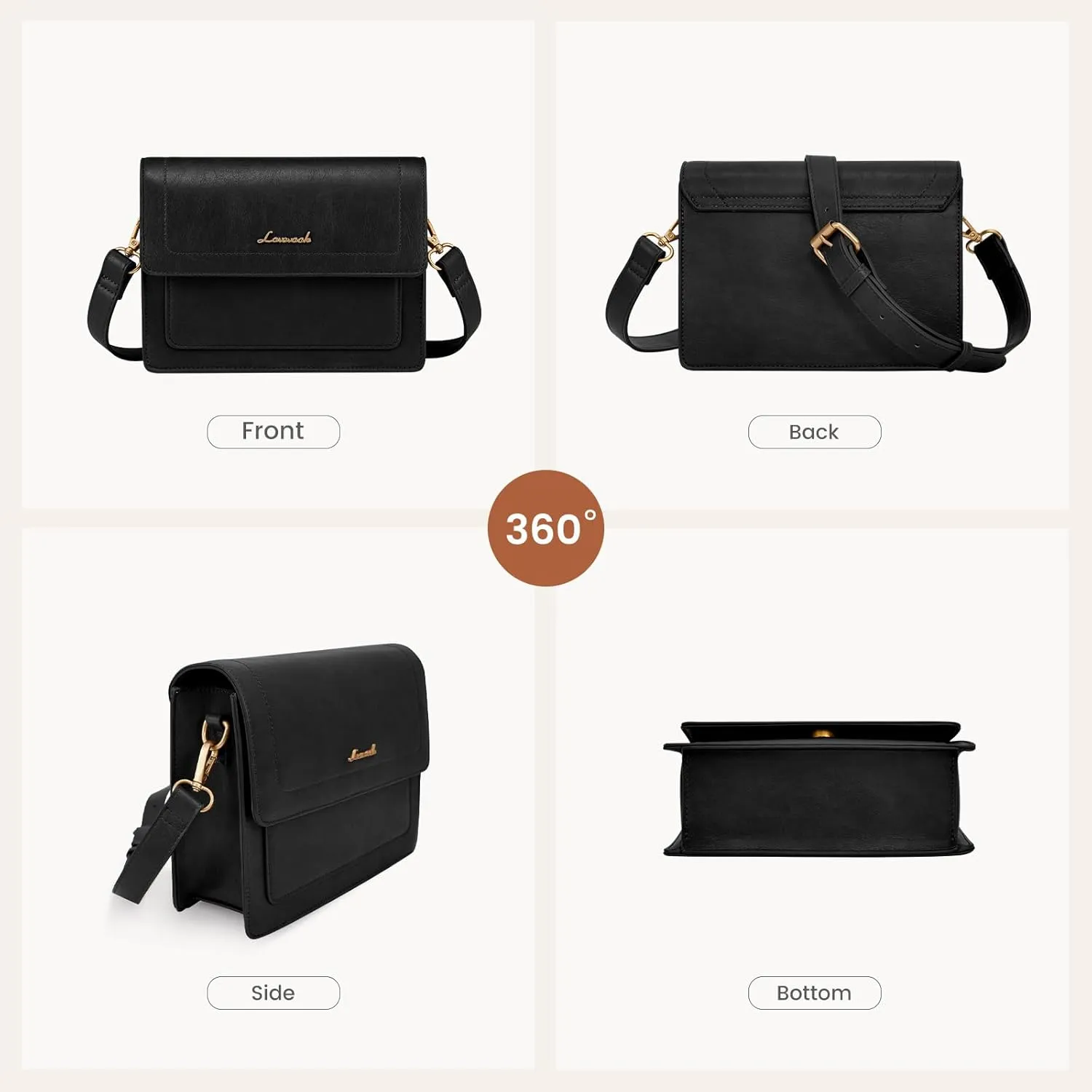 LOVEVOOK Crossbody Bags for Women,Vintage Leather Cross Body Purse,Trendy Designer Shoulder Handbags Cell Phone