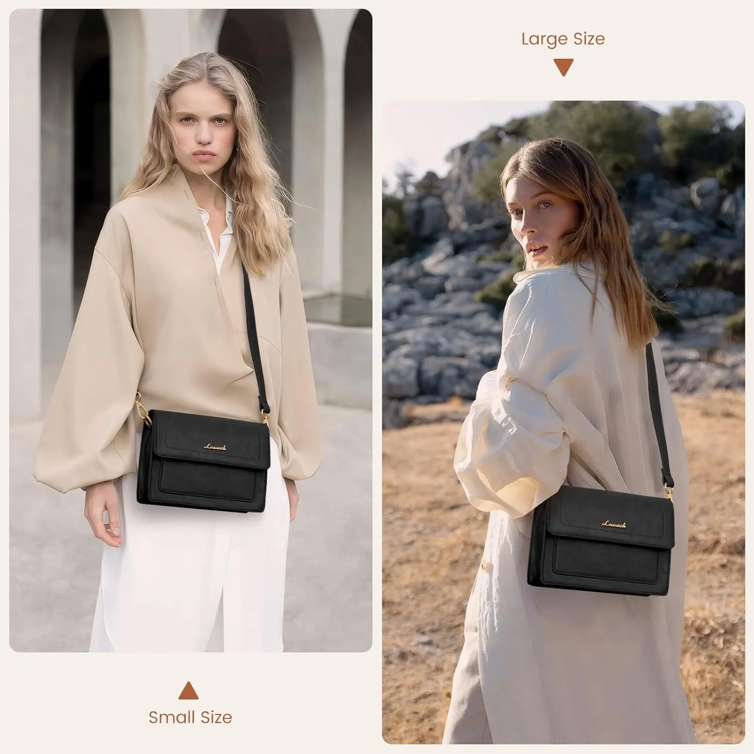 LOVEVOOK Crossbody Bags for Women,Vintage Leather Cross Body Purse,Trendy Designer Shoulder Handbags Cell Phone