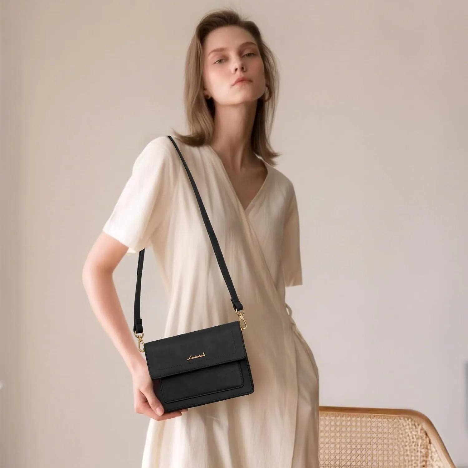 LOVEVOOK Crossbody Bags for Women,Vintage Leather Cross Body Purse,Trendy Designer Shoulder Handbags Cell Phone