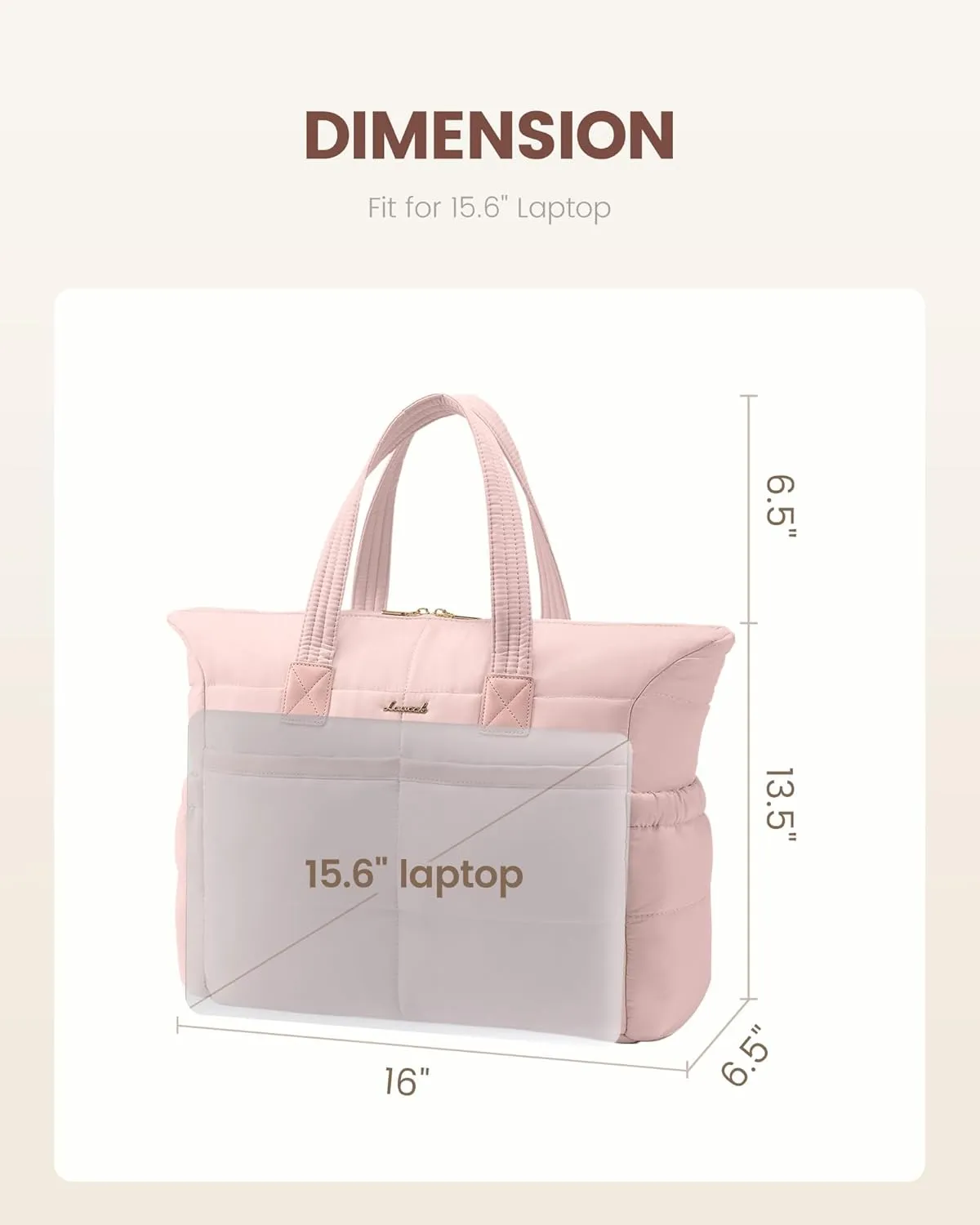 LOVEVOOK Tote Bag for Women,Light Puffer Tote Bag with Multi-pockets,Stylish Carry on Laptop Bags for Daily,Travel,Work,Gym