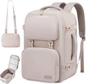 LOVEVOOK Travel Backpack for Women Men, TSA Carry on Backpack Flight Approved 40L Fits 17 Inch Laptop, Waterproof Personal Item Travel Bag Business Weekender Daypack with Detachable Crossbody Bag