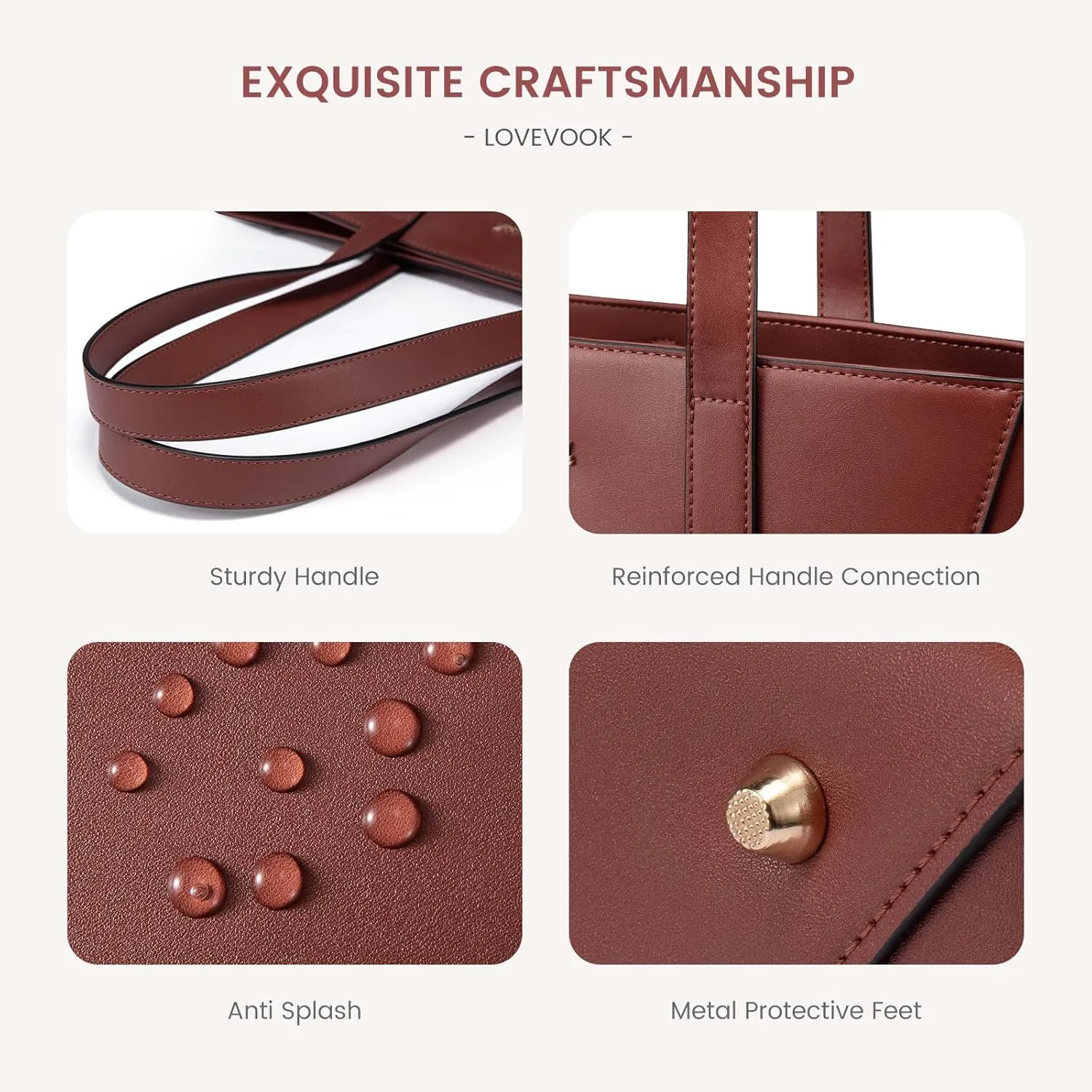LOVEVOOK Vegan Leather Tote Bag for Women Top Handle Purses and Handbags Casual Work Tote Travel Shoulder Bag for Ladies