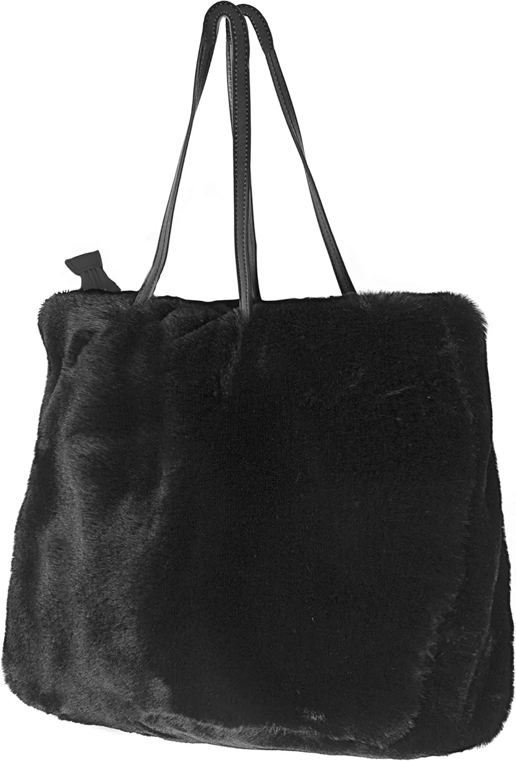 Luxe L 100% Faux Fur Tote Bag for Women Soft Modern Spacious Utility Tote Handbag with Fully Lined Interior