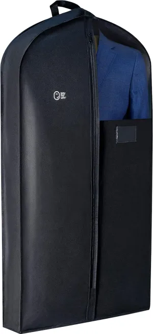 Luxury Storage Garment Bag for Men Suit, Long Women Dress, Tuxedo, Uniform | 47 Inch   5 Inch Side Gusset | Hanging, Breathable, Foldable Clothes Cover and Protector