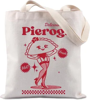 Lywjyb Birdgot Delicious Pierogi Tote Bag Coquette Pierogi Gift Polish Dumpling Handbag for Dumpling Lovers (Pierogi Tote)