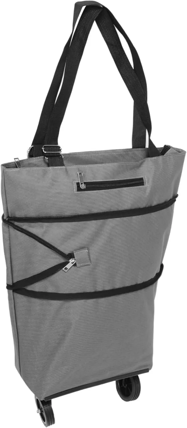 MAGICLULU Wheeled Tote Bag for Shopping Cart with Wear Resistant Wheels Design for for Supermarket Travel and Home Use