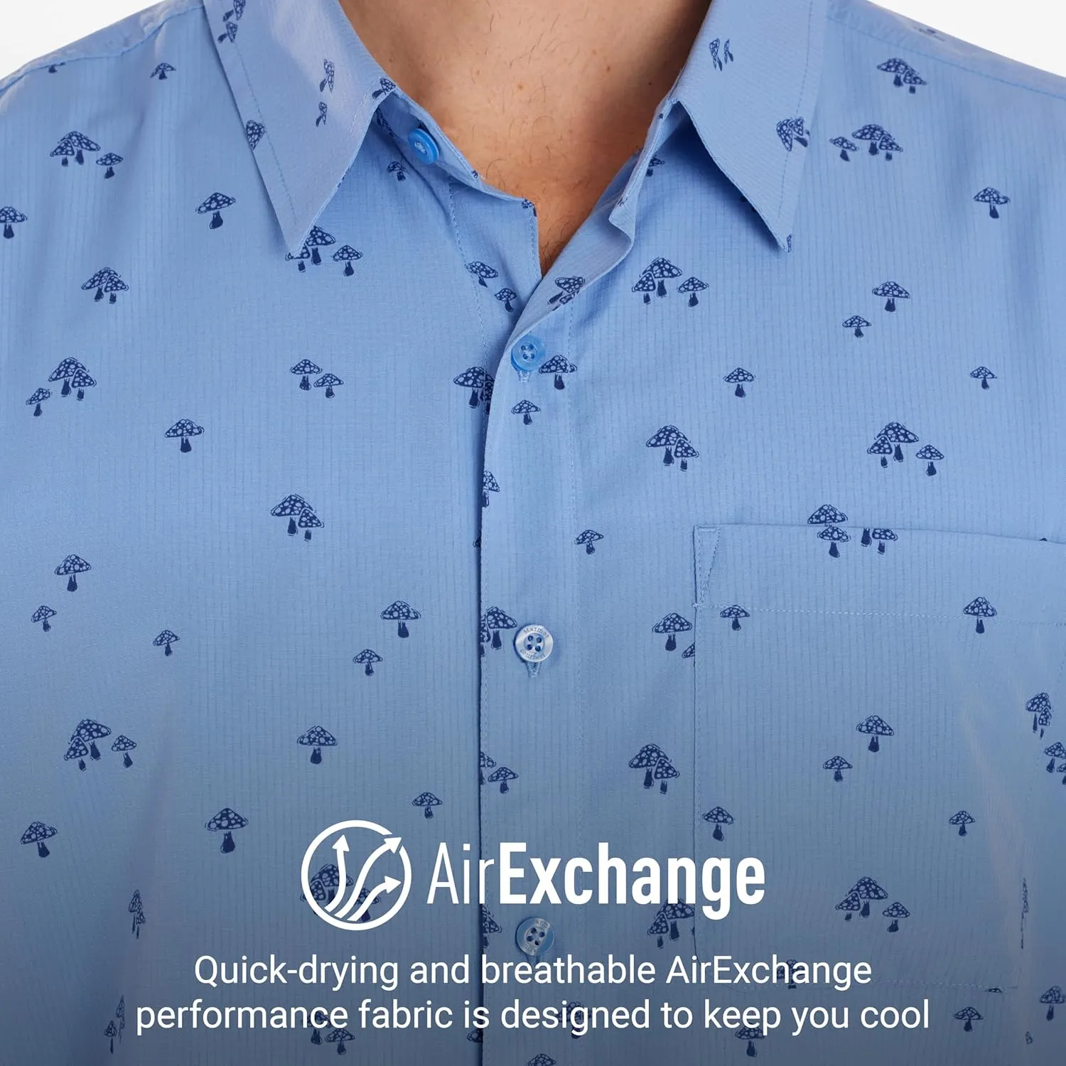MARMOT Men's Aerobora Short Sleeve Button-Down Shirt - Lightweight, Packable, Quick-Drying UPF Protection