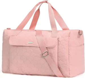 Marvolia Travel Duffle Bag Weekender Bags for Women Carry On Overnight Bag for Travel Gym Duffel Bag with Wet Pocket Hospital Bags for Labor and Delivery - Pink
