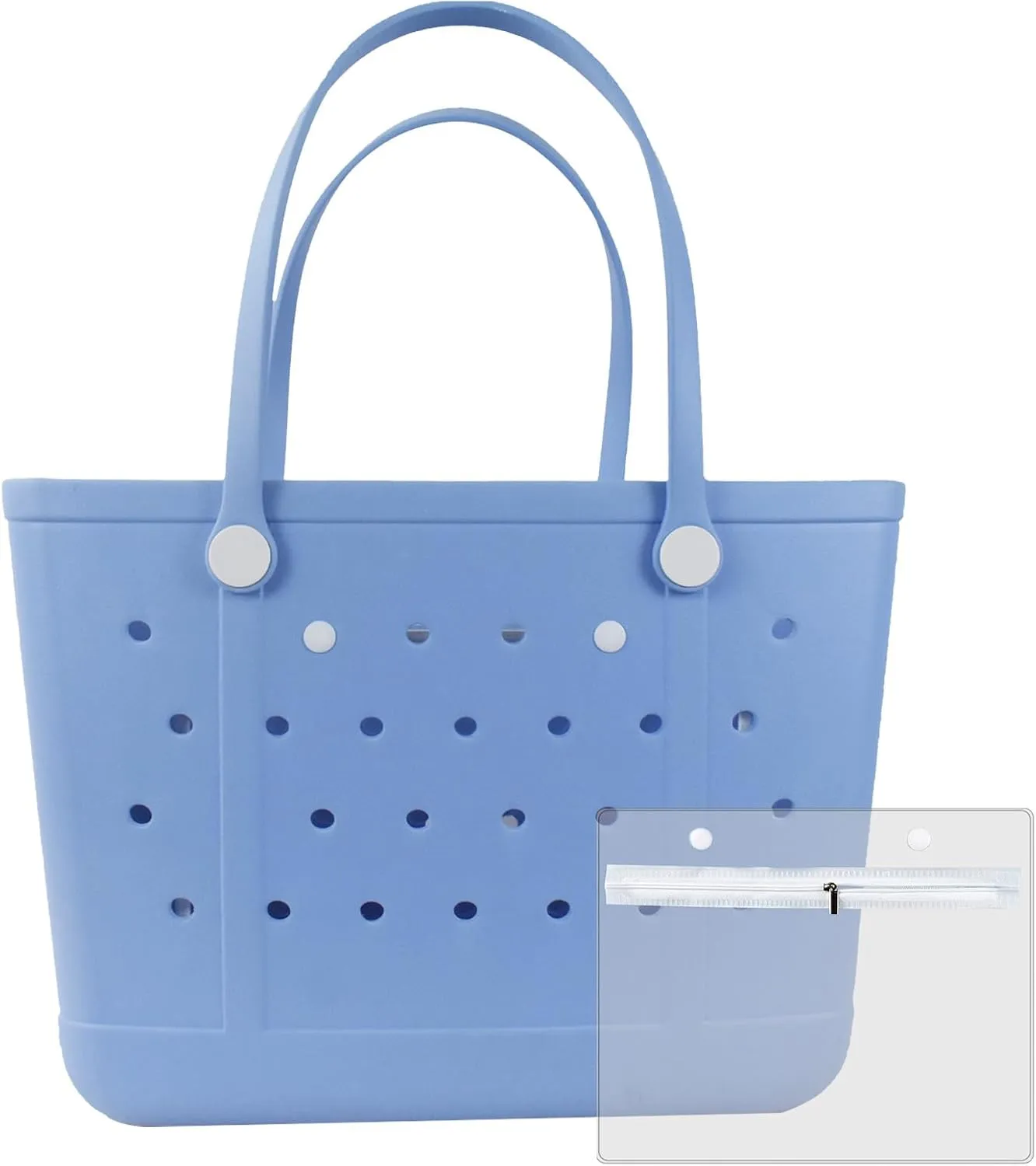 Medium Beach Bag, Waterproof Rubber Beach Bag, Washable Open Tote Bag Durable Tote Travel Bags for Outdoor Sport