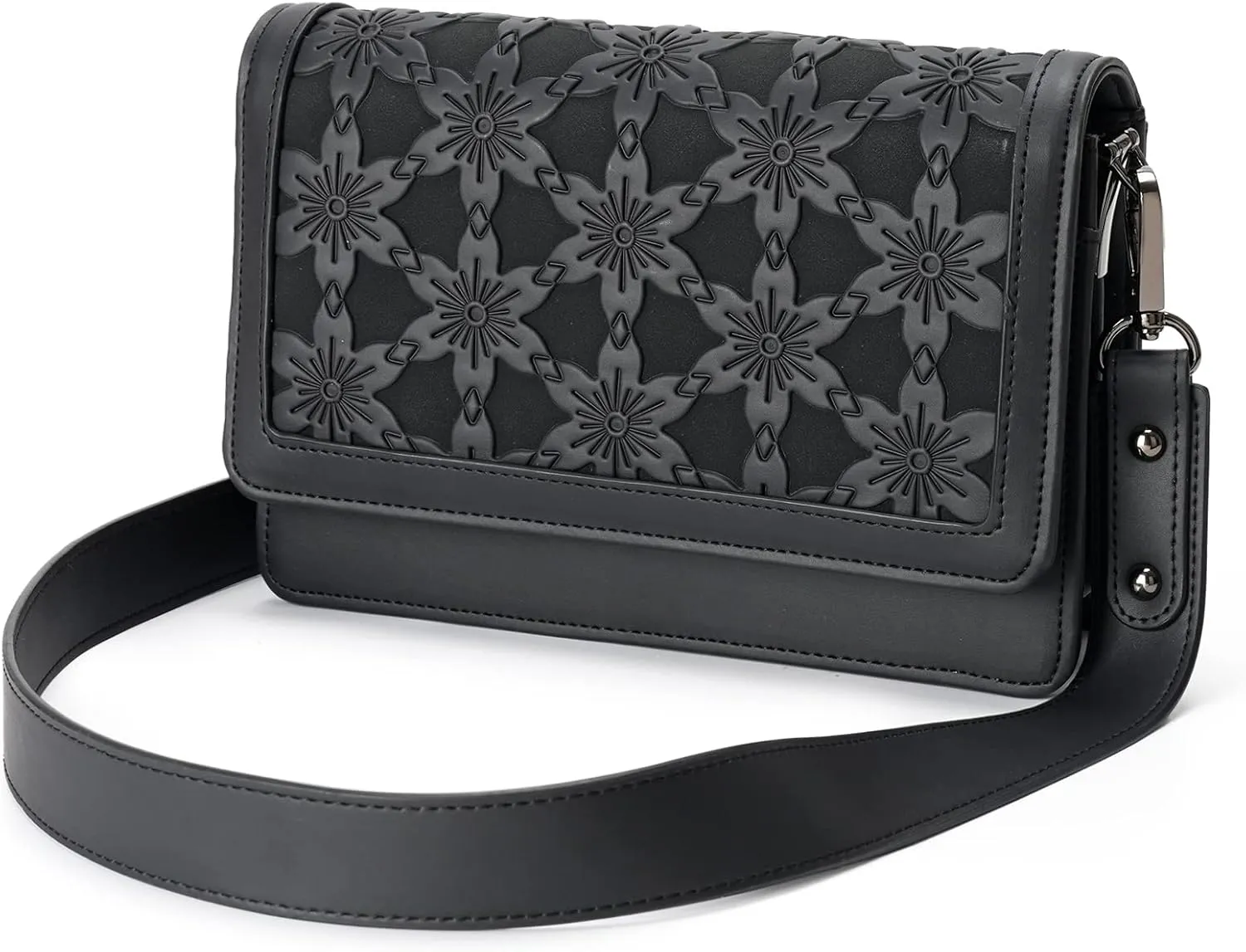 MEITRUE Crossbody Bags for Women Designer Phone Purse Small Shoulder Handbags RFID Wallet with Card Pocket-Snowflake Style