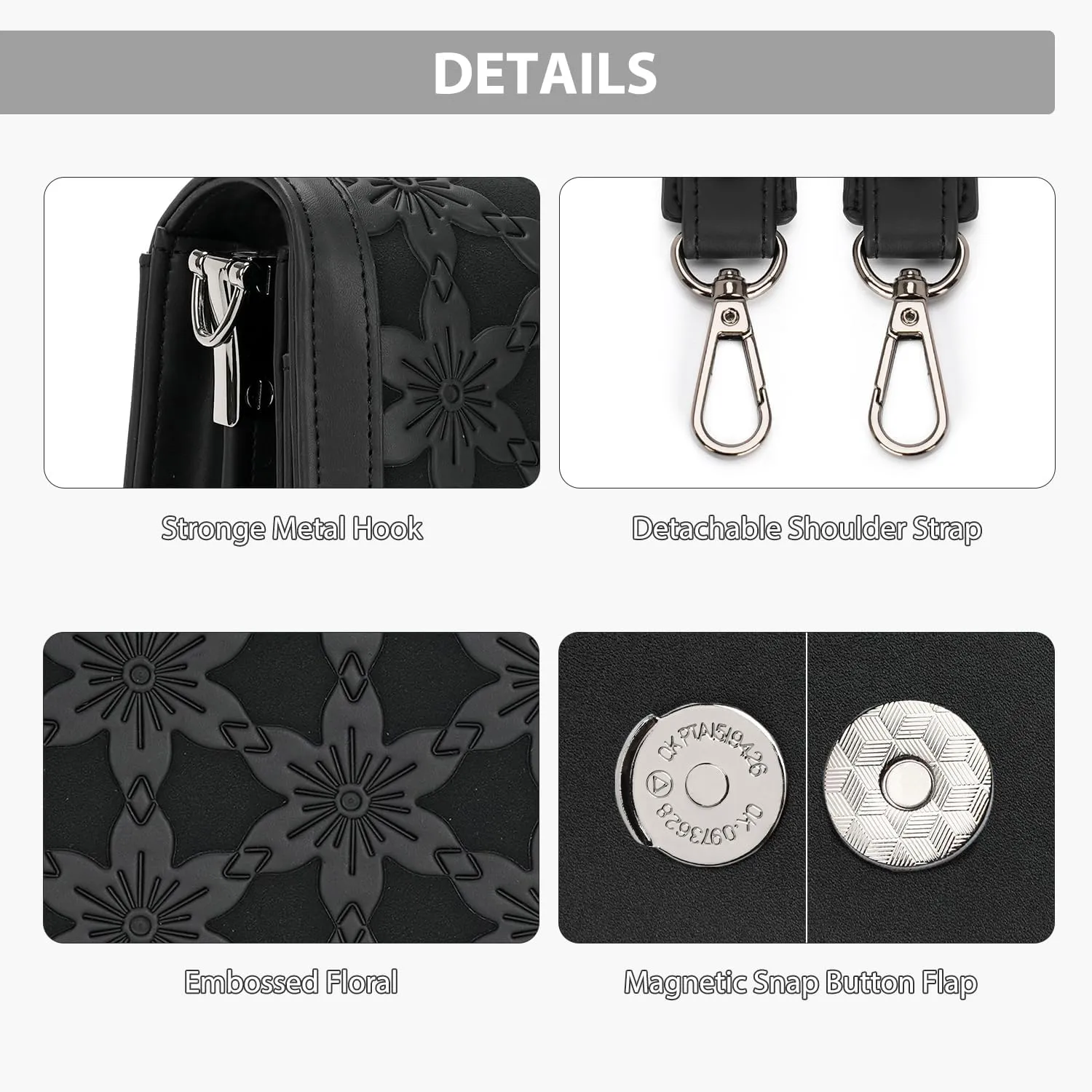 MEITRUE Crossbody Bags for Women Designer Phone Purse Small Shoulder Handbags RFID Wallet with Card Pocket-Snowflake Style
