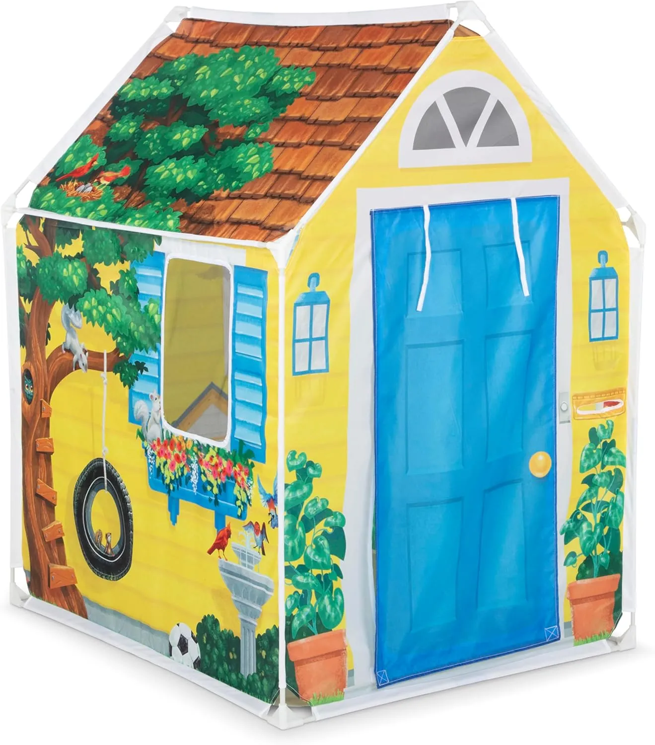 Melissa & Doug Cozy Cottage Fabric Play Tent and Storage Tote , Yellow