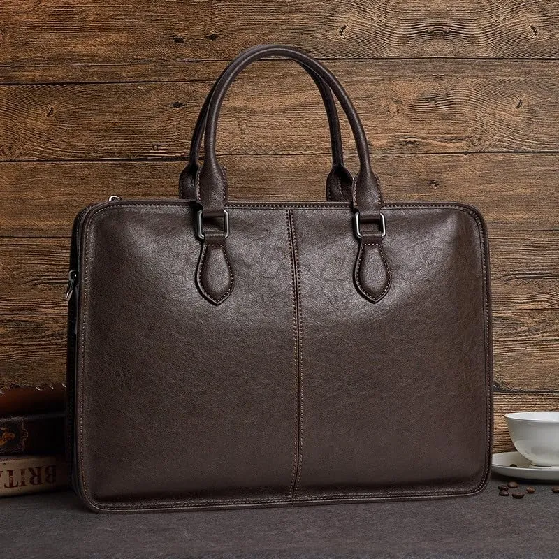 Men's Briefcase Leather Business Computer Bag, Handbag Office Workplace