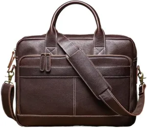 Men's Business Commuter Handbag Genuine Leather Computer Bag Office Workplace