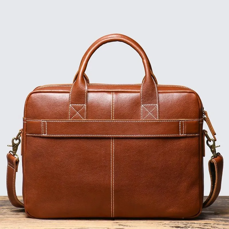 Men's Business Commuter Handbag Genuine Leather Computer Bag Office Workplace