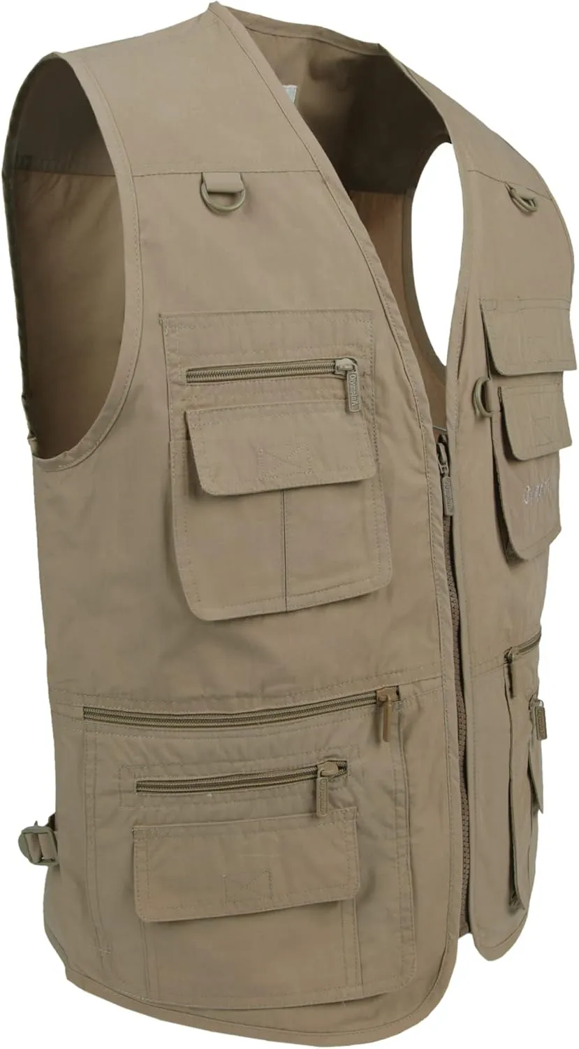 Men's Poplin Outdoors Travel Sports Multi-Pockets Work Fishing Vest