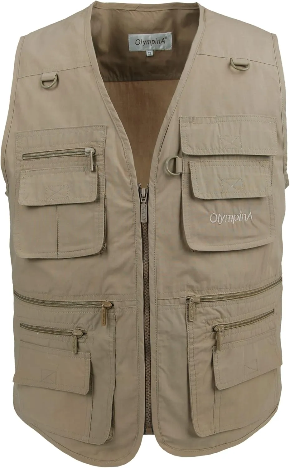 Men's Poplin Outdoors Travel Sports Multi-Pockets Work Fishing Vest
