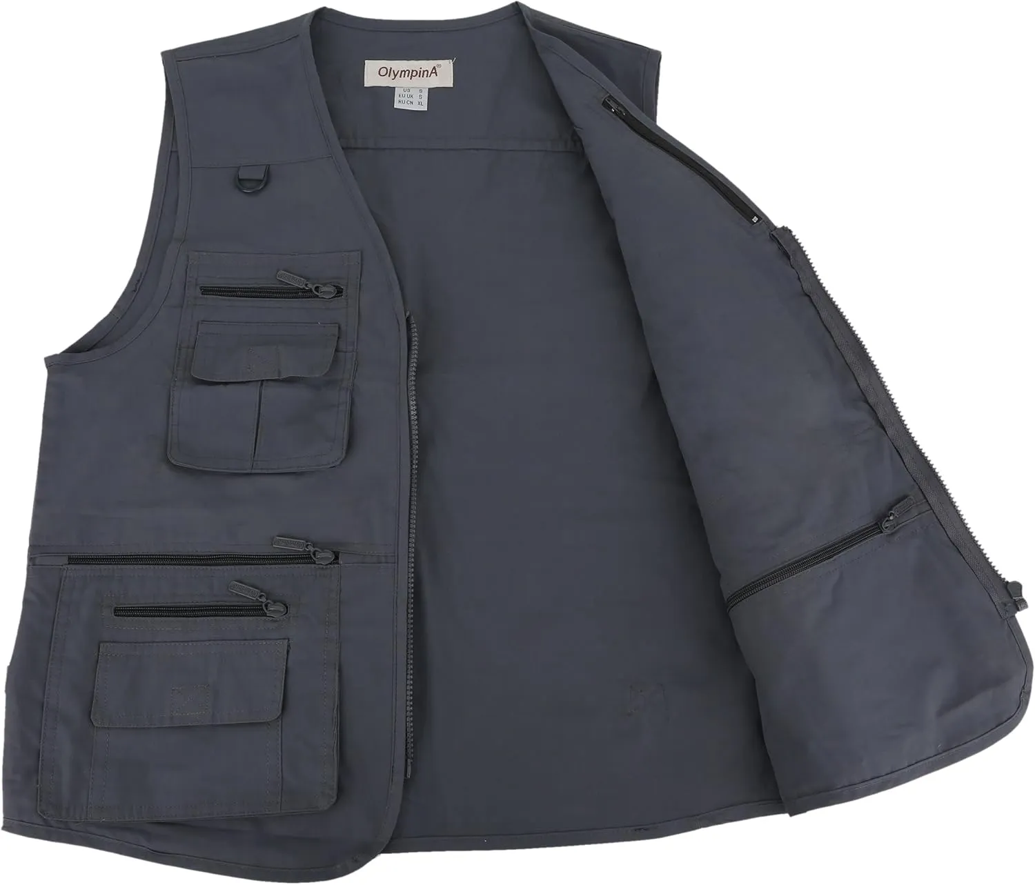 Men's Poplin Outdoors Travel Sports Multi-Pockets Work Fishing Vest