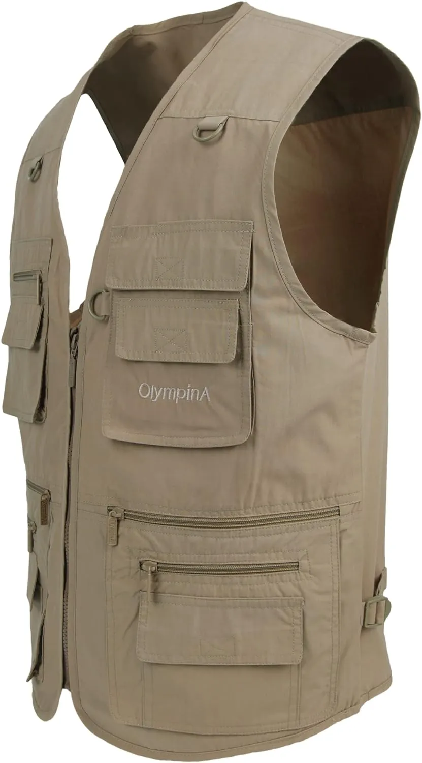 Men's Poplin Outdoors Travel Sports Multi-Pockets Work Fishing Vest