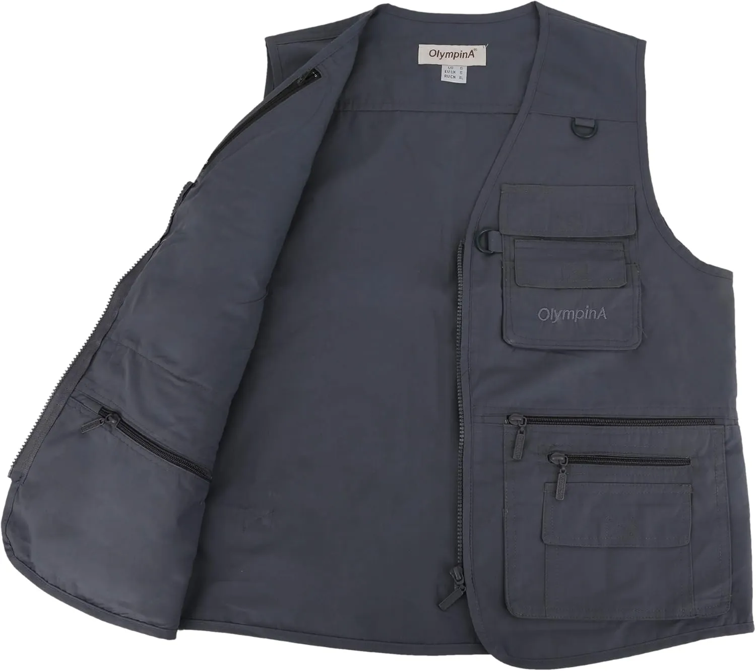 Men's Poplin Outdoors Travel Sports Multi-Pockets Work Fishing Vest