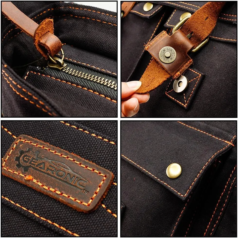 Messenger Bag for Laptop Vintage Canvas Leather Crossbody Satchel Shoulder Computer Bag Travel Office Messenger Bag