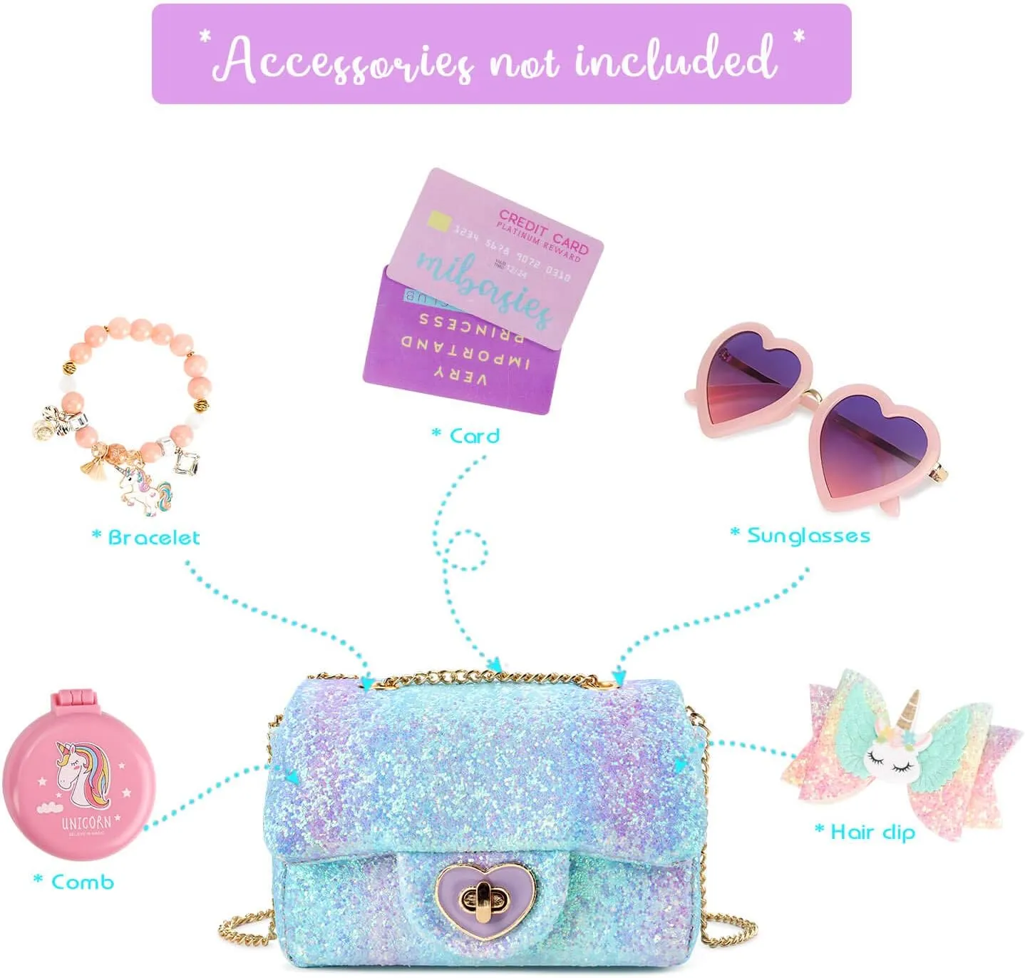 mibasies Kids Purse Toddler Gifts for Little Girls Crossbody Purses Presents
