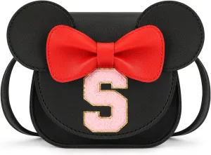 mibasies Toddler Purse Girl Gifts: Little Kids Gifts - Birthday Gifts for Girls 3-8 Mini Mouse Ears Bow Purse Black S
